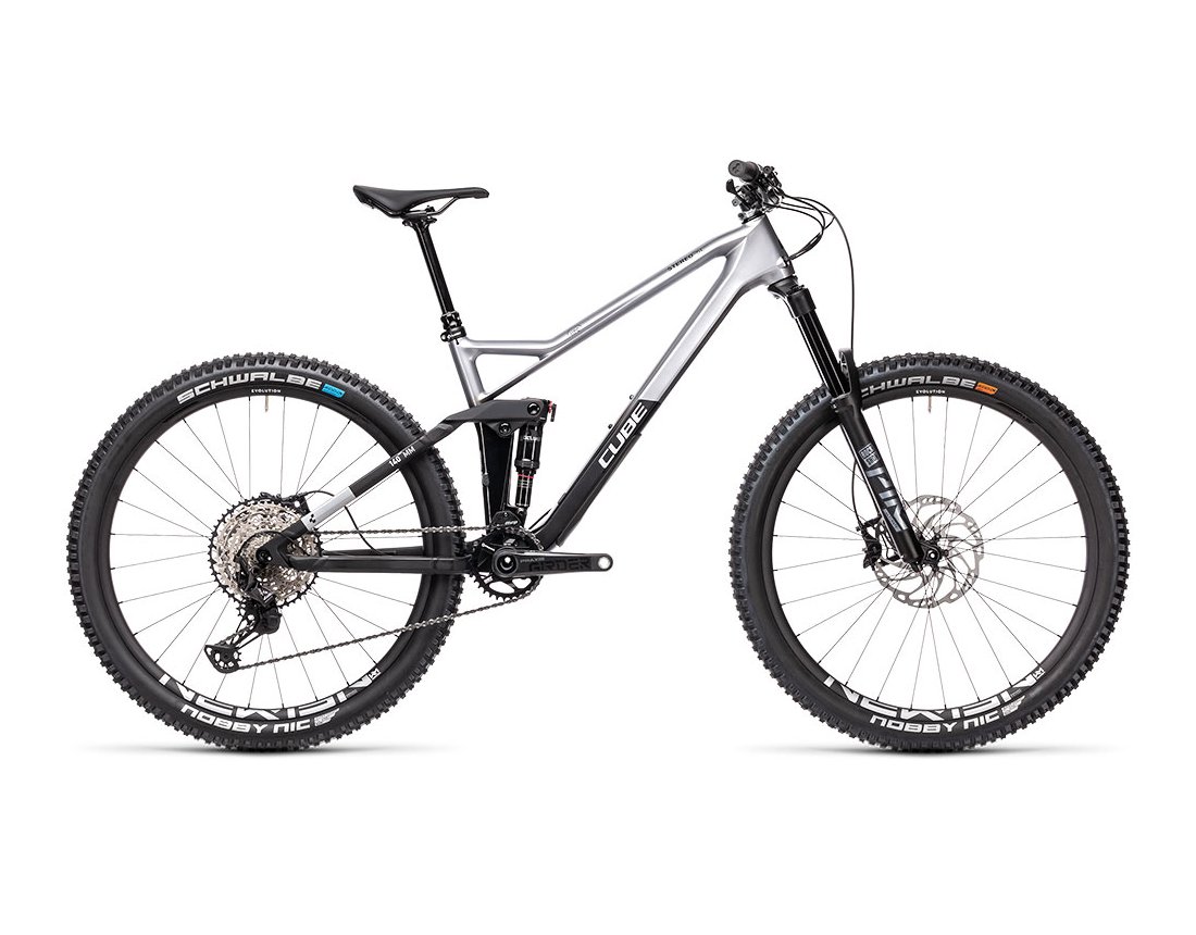 Cube Stereo 140 HPC SL 27.5 argent polaire et noir