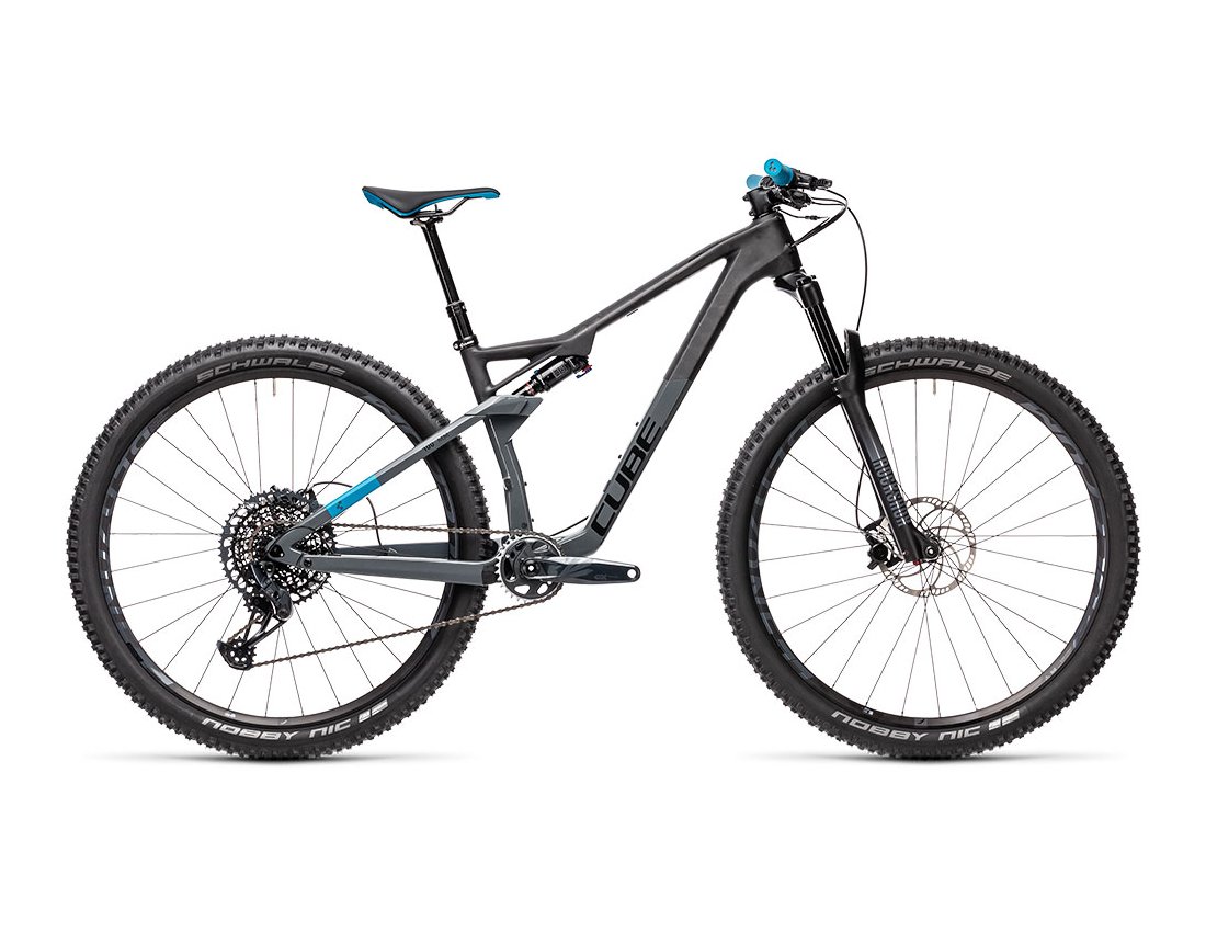 Cube AMS 100 C:68 Race 29 carbone et bleu
